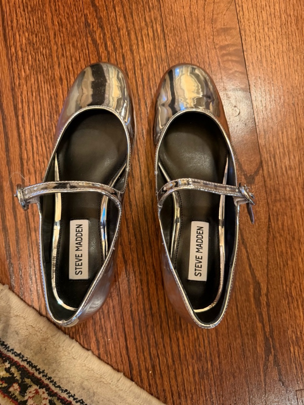 Steve Madden Metallic Silver Mary Jane Heels